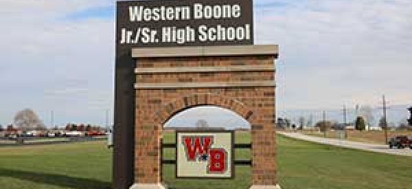 Western Boone Jr/Sr.High School Road Sign